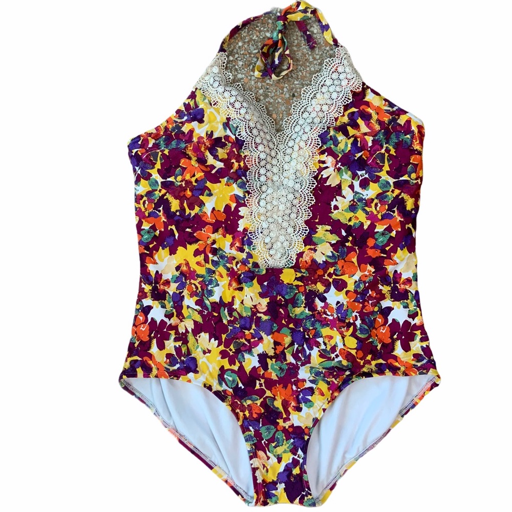 Sea Angel Swimsuit Plus Size 2X One Piece Floral